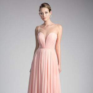 Light Peach Long Evening Dress CDCJ251